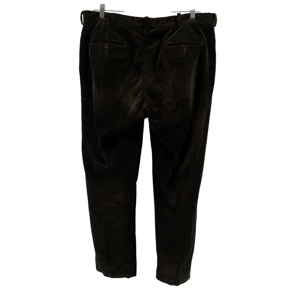 Polo Ralph Lauren Preston Pant Mens 38x32 Olive‎ Green Cotton Corduroy Trousers